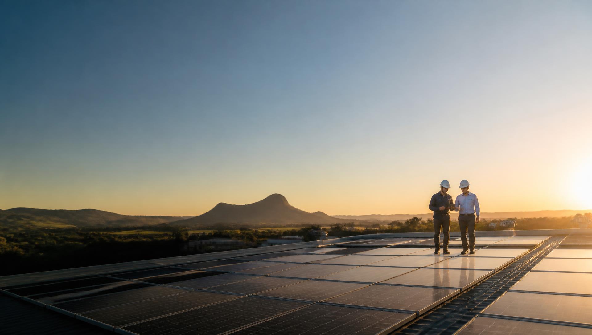 Painéis solares instalados em telhado